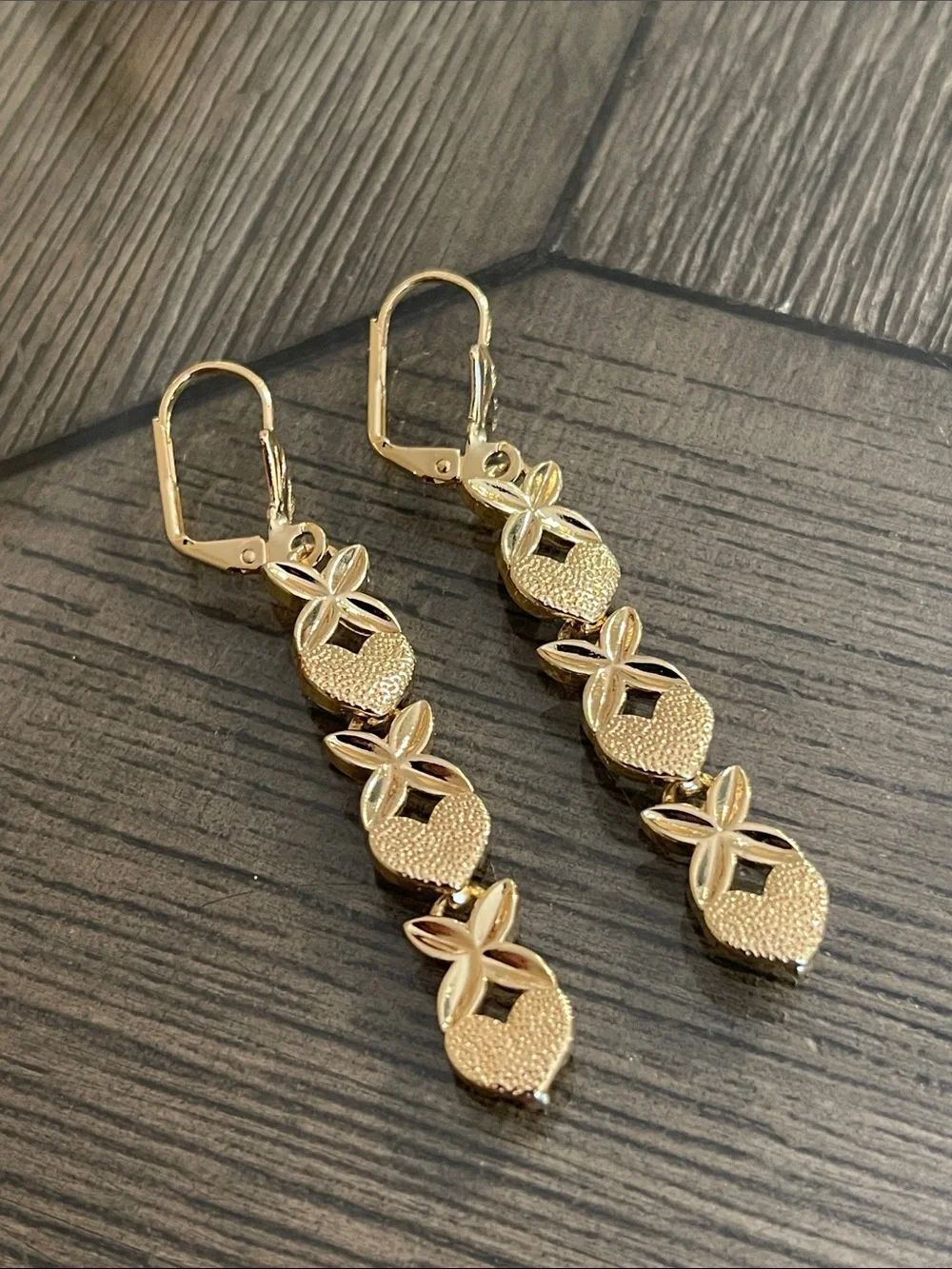 XOXO Hugs & Kisses Lever Back Gold-tone Drop Dangle Earrings